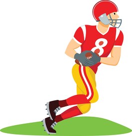 Player running with ball american football clipart