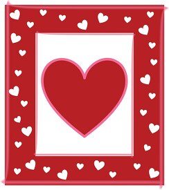 red frame heart white hearts valentines day clipart