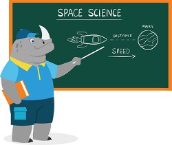 rhinoceros character teaching space sciencel clipart