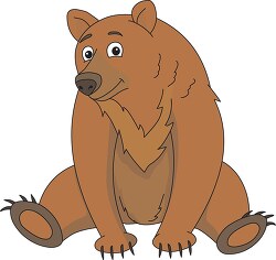 sitting brown bear clipart
