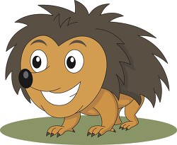 smiling cartoon style porcupine clipart