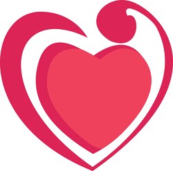 swirly pink heart clipart