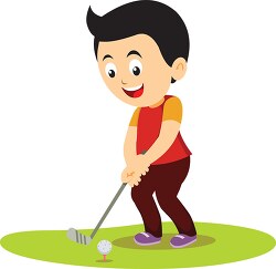 tee off playing golf cartoon style clipart