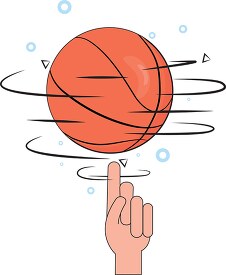 tip of hand spinning basketball