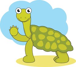 turtle waving cartoon style
