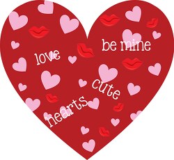 valentines day heart filled with words clipart