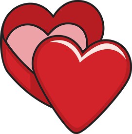 valentines day red heart box clipart