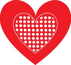 valentines day red heart with white dots clipart