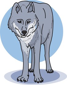 wolf standing clipart