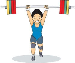 woman lifts weights for strength training clipart