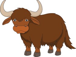 young brown yak clipart