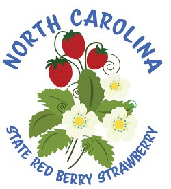 strawberry state red berry north carolina clipart