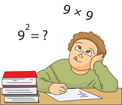 student at desk solving math problems