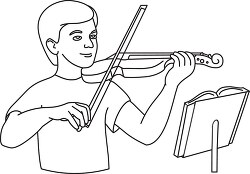 student playing violin outline