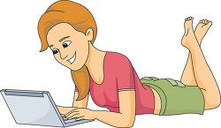 student searching internet on laptop computer clipart