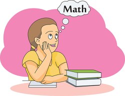 student thinking about math class