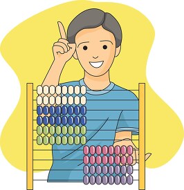 student using abacus