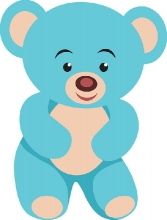 stuffed animal blue teddy bear clipart