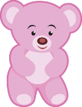 stuffed animal pink teddy bear clipart 2