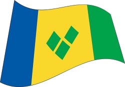 StVincent Grenadines flag flat design wavy clipart