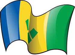 StVincent Grenadines wavy country flag clipart