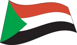 Sudan flag flat design wavy clipart