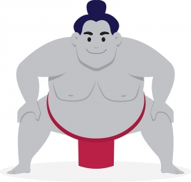 sumo wrestler vector gray color
