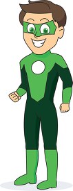 super hero wearing green mask claipart