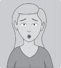 suprise female facial expression 14 gray