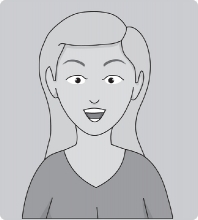 suprise female facial expression 6 gray