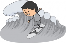 surfer riding a large wavegray color
