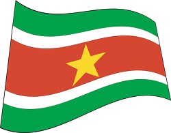 Suriname flag flat design wavy clipart