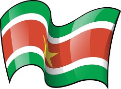 Suriname wavy country flag clipart