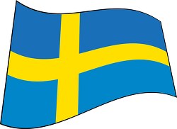 Sweden flag flat design wavy clipart