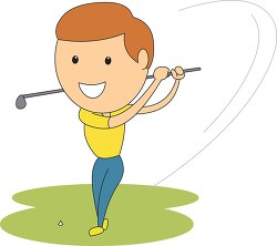 swinging a golf club