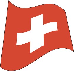 Switzerland flag flat design wavy clipart