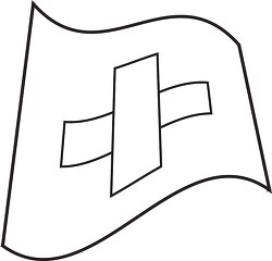 Switzerland wavy flag black outline clipart