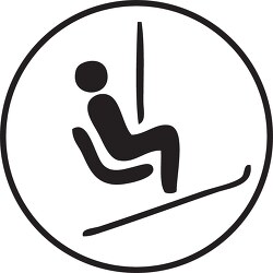 symbol winter chair lift ski lift 01