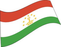 Tajikistan flag flat design wavy clipart