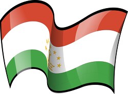 Tajikistan wavy country flag clipart