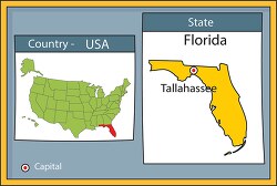 tallahassee florida state us map with capital