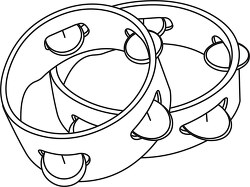 Tambourine outline clipart