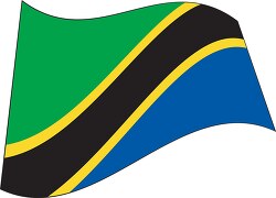 Tanzania flag flat design wavy clipart