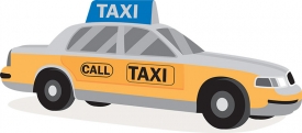 taxi for hire transportation gray clipart