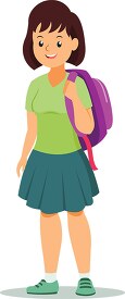 teenage girl holding bag high school student clipart