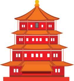 temple style pagoda asia clipart