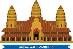 temples angkor wat cambodia clipart