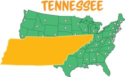 tennessee map united states clipart