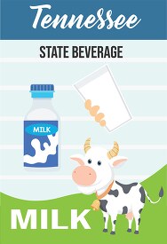 tennessee state beverage milk vector clipart