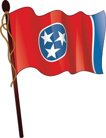 tennessee state flag on a flagpole